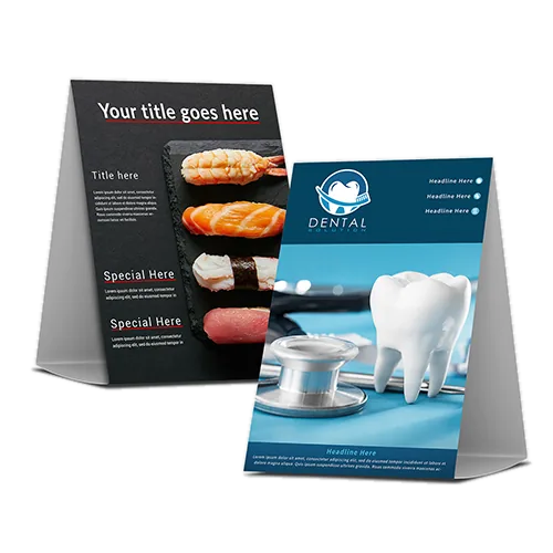 Table Tents printed by the North San Antonio shop